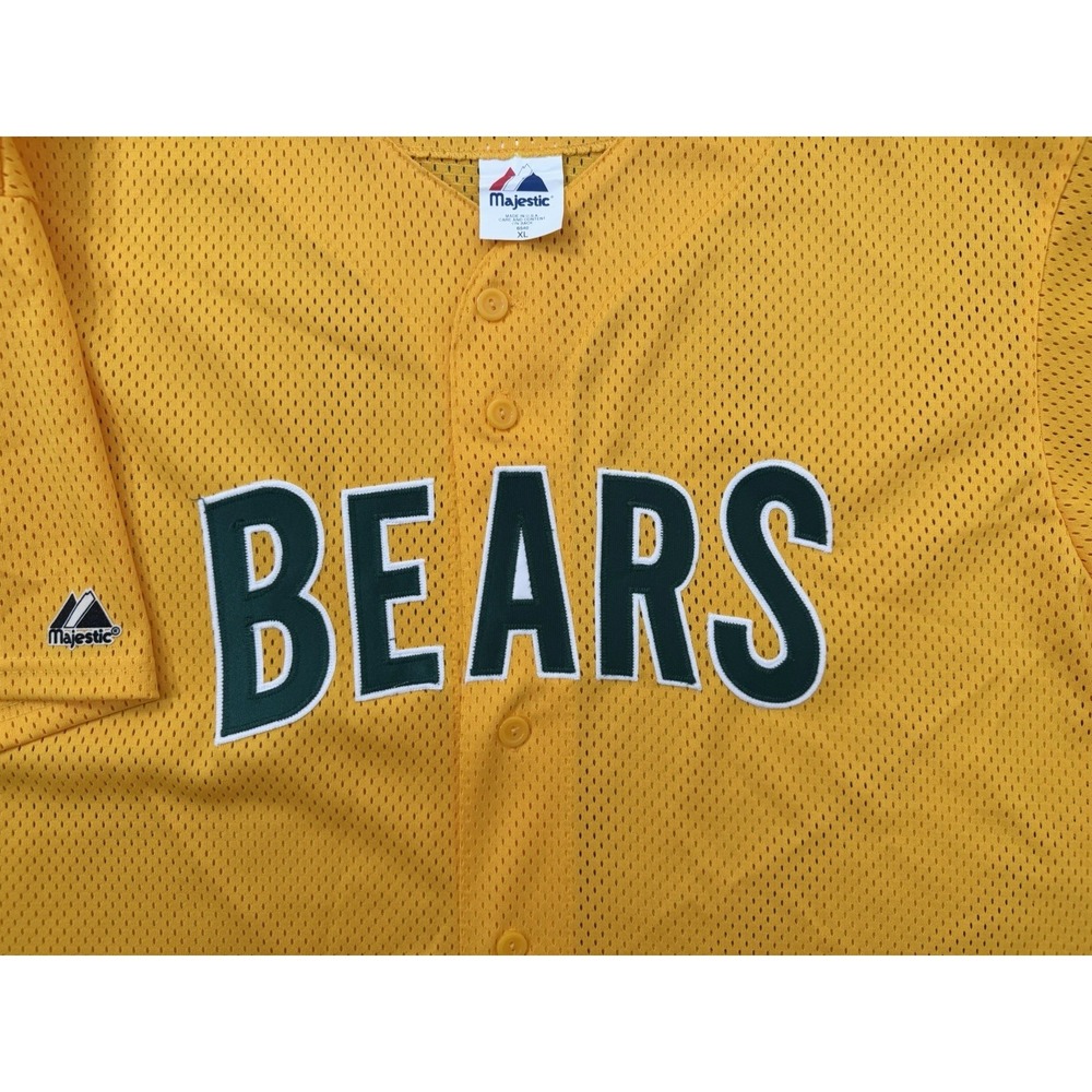 VTG Majestic Baylor University Bears Baseball Jersey Mens XL Yellow Mesh NCAA